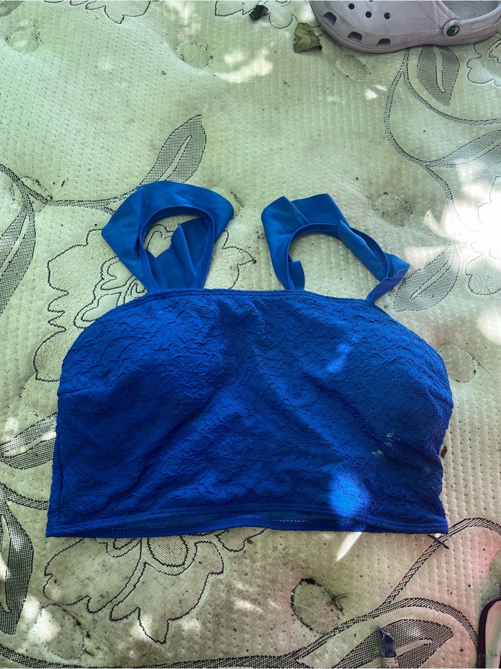 Blue Lace Bralette Crop Top - Women